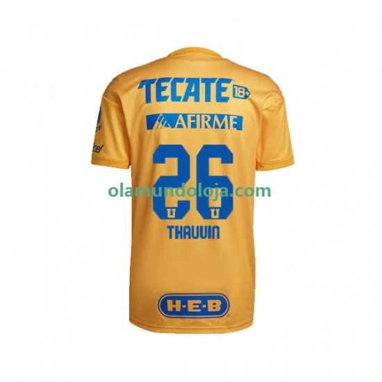 Camisola Tigres UANL Florian Thauvin 26 Homem Equipamento Primeiro 2022-2023 Manga Curta